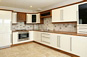 High gloss cream and walnut